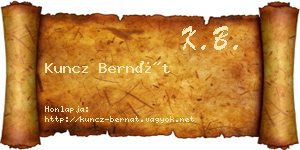 Kuncz Bernát névjegykártya